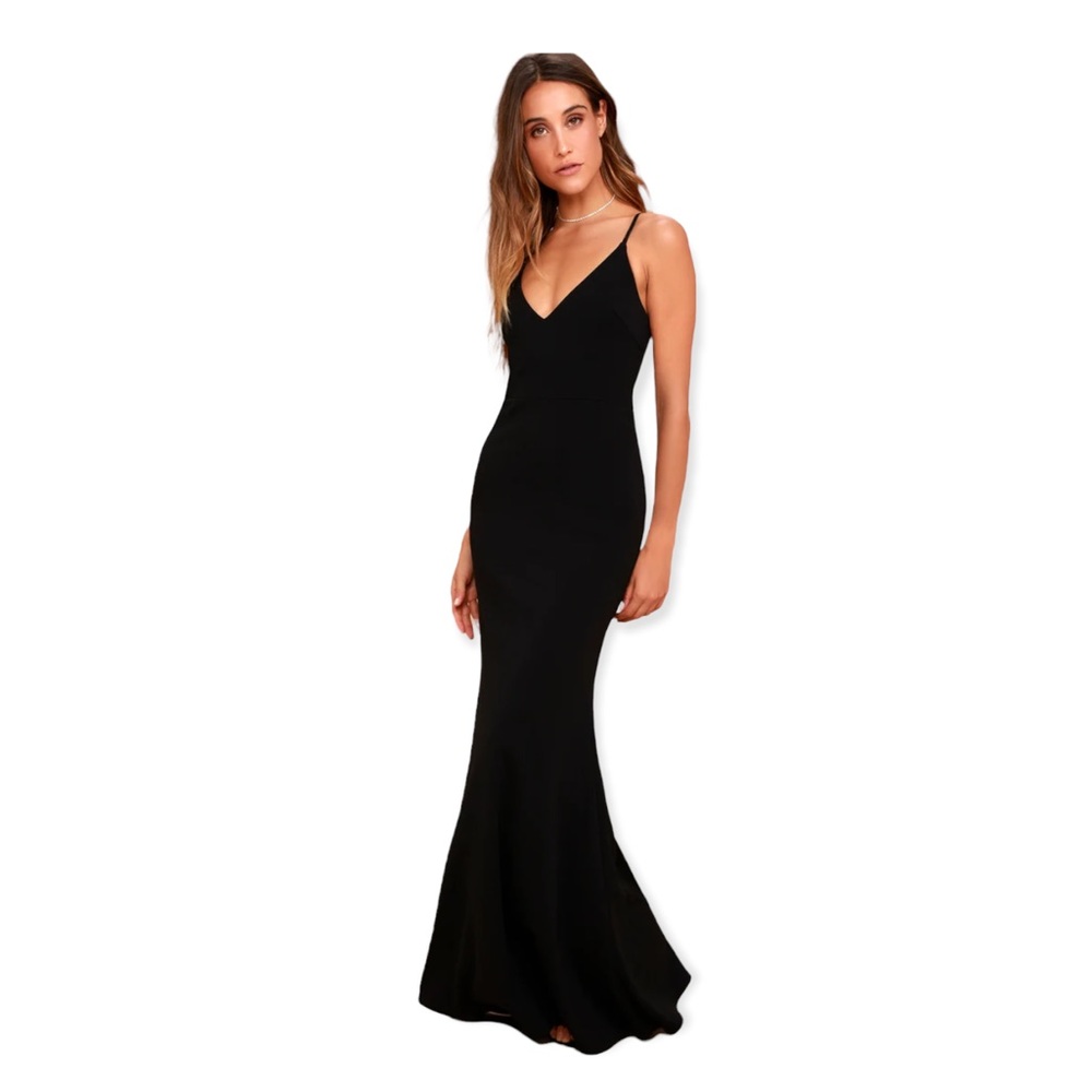LULU’S Navy Blue Infinite Glory Maxi Dress L NWOT